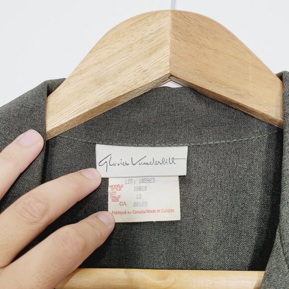 Gloria Vanderbilt Green Gray Three Button Business Causal Blazer Plus Size 18 - Picture 3 of 10